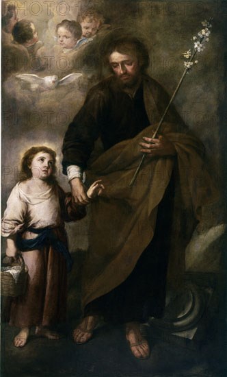 MURILLO BARTOLOME 1618/1682
SAN JOSE Y EL NIÑO-S XVII- PINTURA BARROCA-ESCUELA SEVILLANA
CADIZ,