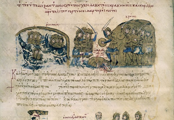 SKYLLITZES
CODICE MATRITENSE-CONQUISTA DE CRETA POR ARABE S XII-XIII-VIT 26-2-FOL 39 V
MADRID,