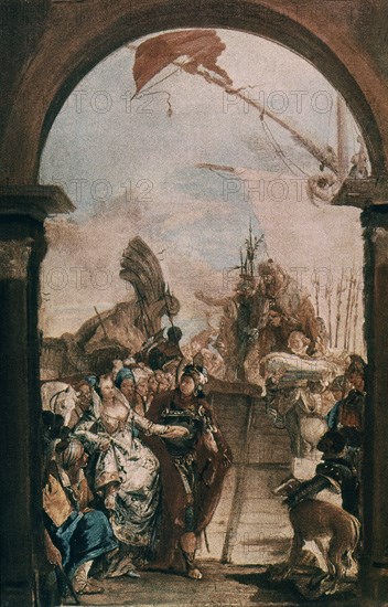 TIEPOLO GIOVANNI BATTISTA 1696/1770
EL EMBARCO-BOCETO PARA FRESCO EN VENECIA
ESTRASBURGO, MUSEO