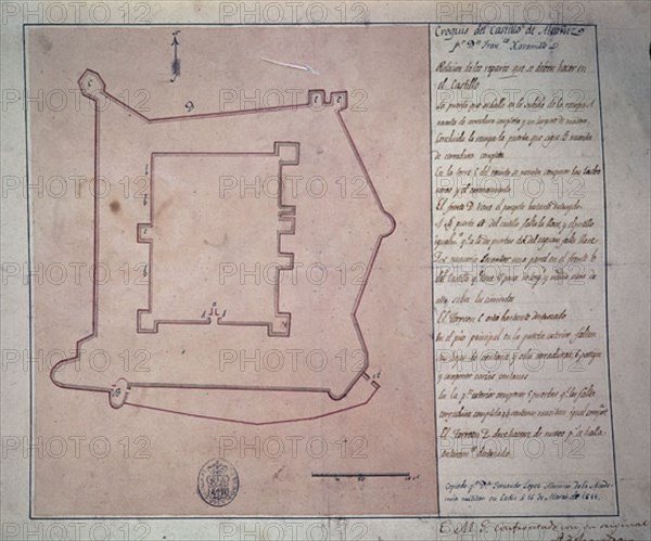 XARAMILLO F
CROQUIS DEL CASTILLO DE ALCANIZ AÑO 1811
MADRID, SERVICIO GEOGRAFICO