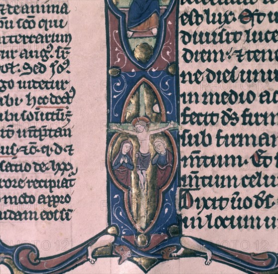 SAN VICENTE FERRER
BIBLIA-MINIATURA-CRUCIFIXION-FOL 13
VALENCIA, BIBLIOTECA DE LA