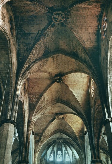 BOVEDA DE LA NAVE CENTRAL - S XIV - GOTICO CATALAN
BARCELONA, IGLESIA DE SANTA MARIA DEL