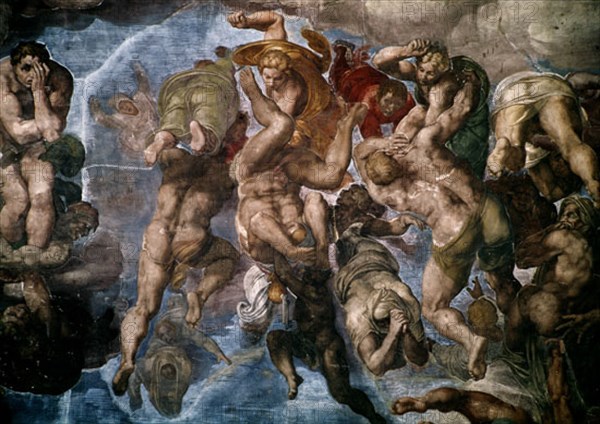 MIGUEL ANGEL 1475-1564
EL JUICIO FINAL - DETALLE  ANTES DE LA RESTAURACION
VATICANO, CAPILLA