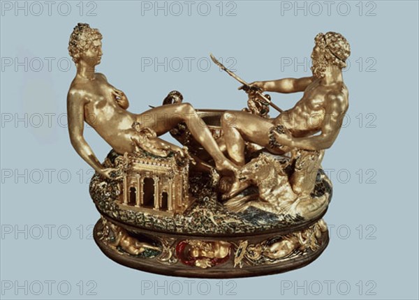 CELLINI BENVENUTO 1500/71
SALERO DE FRANCISCO I - NEPTUNO Y LA TIERRA - ORO - 1539/1543 - ROBADO