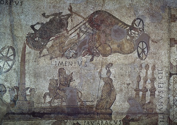 MOSAICO DE LAS CARRERAS - CUADRIGA ELIMINADA - MOSAICO ROMANO DEL CIRCO DE GERONA
BARCELONA, MUSEO