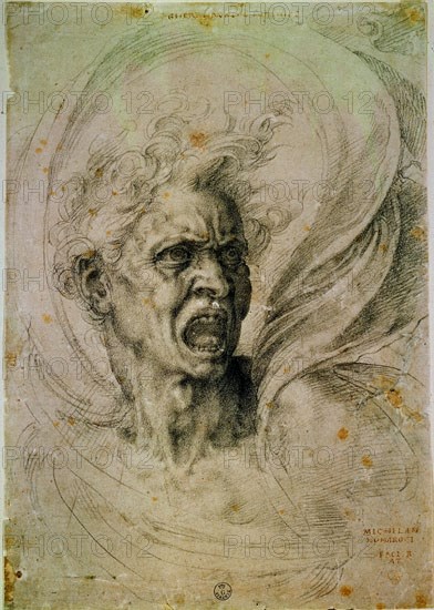 MIGUEL ANGEL 1475-1564
DIBUJO-LA FURIA
FLORENCIA, GALERIA DE LOS UFFIZI
ITALIA

This image is