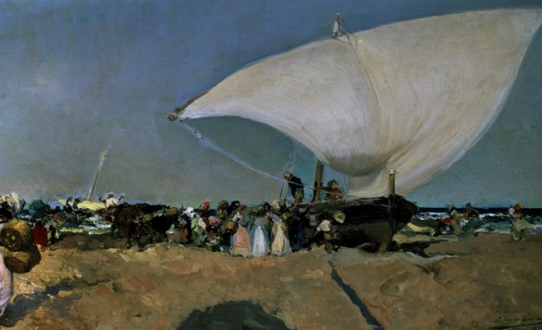 Sorolla, Déchargement du bateau (détail)