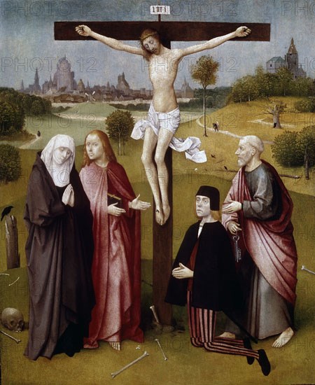 BOSCO EL 1450/1516
CRUCIFIXION CON DONANTE-1485 - 70,5x59-OLEO/MADERA-ESCUELA FLAMENCA S