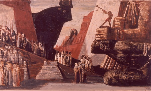 *ACUARELA-ESCENA DE LA OPERA AIDA DE VERDI
LONDRES, ARCHIVO COVEN GARDEN
INGLATERRA