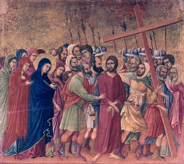 DUCCIO DI BUONINSEGN1255/1319
*CAMINO DEL CALVARIO- JESUS Y LAS SANTAS MUJERES
SIENA,