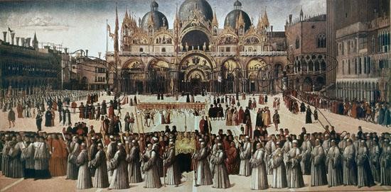 BELLINI GIOVANI 1430/1516
*PROCESION EN LA PLAZA DE SAN MARCOS-S XV
VENECIA, ACADEMIA B