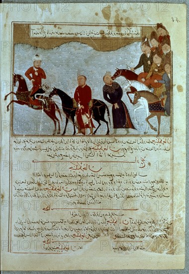 A- PRISIONEROS DE GENGIS KHAN - MINIATURA - ARTE ISLAMICO
PARIS, BIBLIOTECA