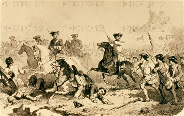 GRABADO-BATALLA DE ALMANSA 1707-GUERRA DE SUCESION ESPAÑOLA-VICTORIA DE FELIPE V
Madrid, musée