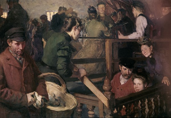 ALVAREZ SOTOMAYOR FERNANDO 1875-1960
BAILE EN UN ESTAMINET(CAFE)-BELGICA1903
SANTIAGO, COLECCION