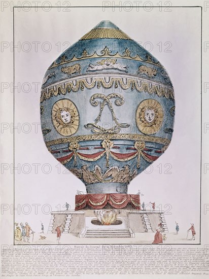 MONTGOLFIER JOSE Y ETIENNE 1740/1810-174
ASCENSION GLOBO MONTGOLFIER EN CASTILLO LA MUETTE.70PIES