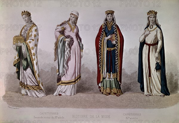 HISTORIA DE LA MODA-GRAB DE MODA FEMENINA- S X/XI-EPOCA ALTO MEDIEVAL
PARIS, COLECCION