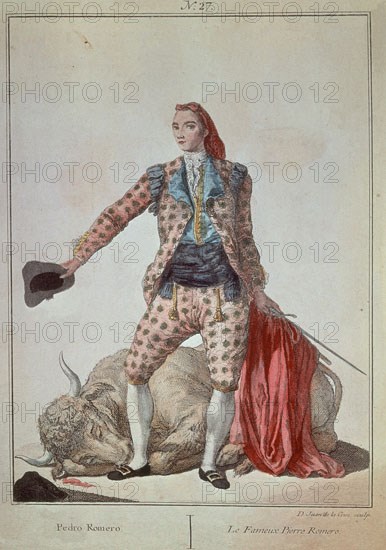 CRUZ CANO Y OLMEDILLA JUAN DE LA 1734/90
COLECCION DE TRAJES DE ESPAÑA-1777-EL TORERO PEDRO ROMERO