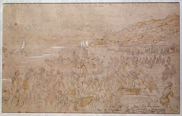 PEREZ VILLAAMIL JENARO 1807/54
DIBUJO-CATALANES EN PLAYA
PONTEVEDRA, MUSEO BELLAS