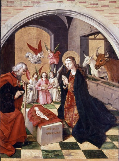 BERRUGUETE PEDRO 1450/1504
NACIMIENTO-1478/1482-RETABLO MAYOR 125X95
PAREDES DE NAVA, IGLESIA DE