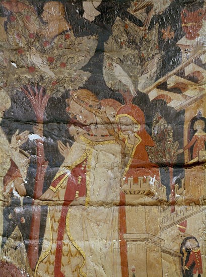 BOVEDA LATERAL-DAMA MEDIEVAL-S XV-EPOCA NAZARI-PINTURA CRISTIANA SOBRE CUERO
GRANADA,