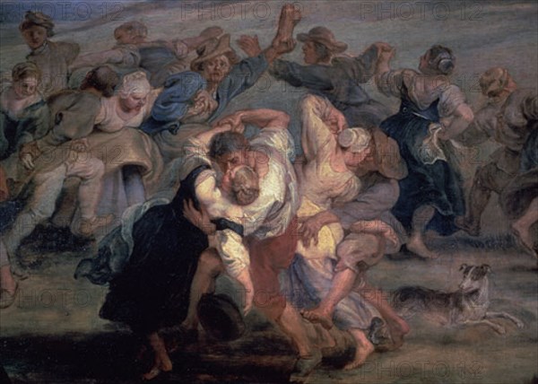 RUBENS PETRUS PAULUS 1577/1640
LA KERMESSE - DETALLE DE LOS CAMPESINOS BAILANDO - 1635-38 -