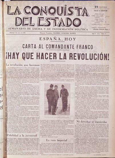 PERIODICO LA CONQUISTA DEL ESTADO 1931
MADRID, HEMEROTECA MUNICIPAL
MADRID