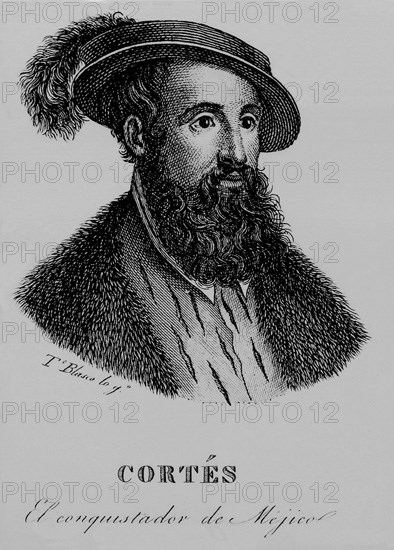 BLASCO T
HERNAN CORTES- CONQUISTADOR DE MEXICO-GRABADO S XIX
MADRID, BIBLIOTECA