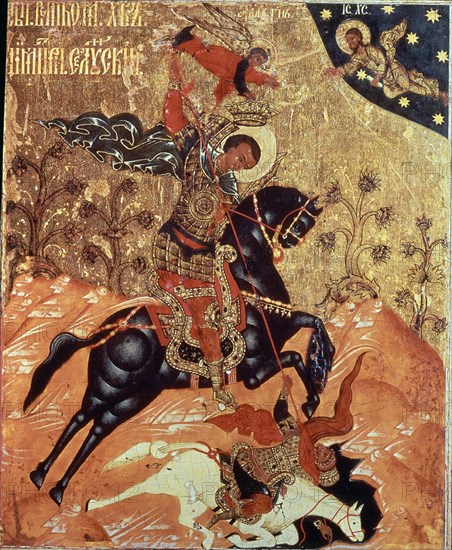 ESCUELA STROGANOV
*MILAGRO S DEMETRIO DE TESALONICA-
MOSCU, GALERIA TRETJAKOV
RUSIA