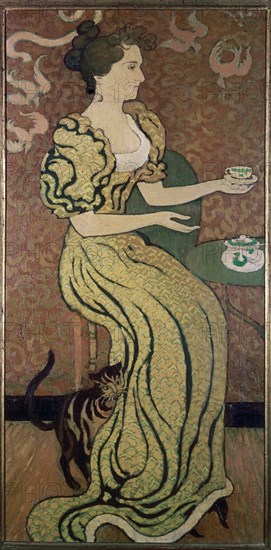 DENIS MAURICE
*RETRATO DE LA SEÑORA RANSON TOMANDO CAFE
SAN GERMAIN LAYE, COLECCION DOMINIQUE