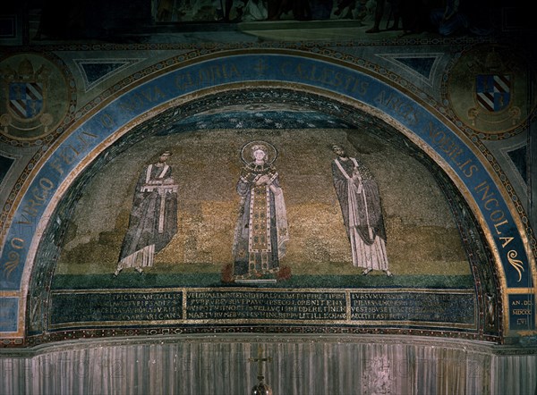 *S AGNESE ENTRE LOS PAPAS SIMMACO Y HONORIO-MOSAICO S VII
ROMA, IGLESIA DE SANTA AGNESE