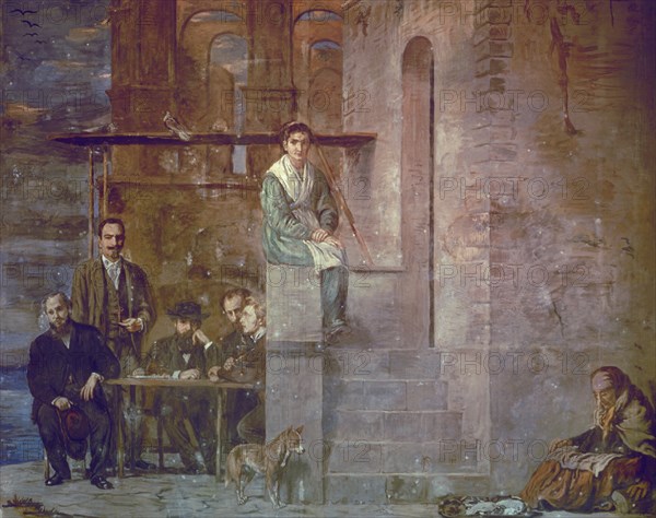 MAREES HANS VON 1837/87
LA PERGOLA - 1873 - FRESCO - PINTURA ALEMANA EN ITALIA
NAPOLES, ESTACION