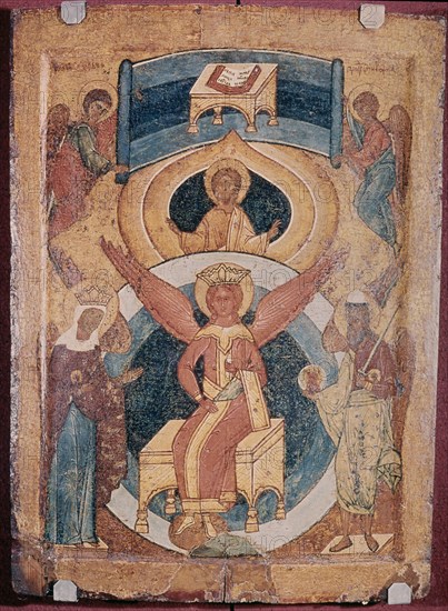 *SOFIA LA DIVINA SABIDURIA EN SU TRONO
MOSCU, GALERIA TRETJAKOV
RUSIA