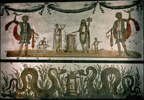 *PINTURA DE POMPEYA CON ESCENA SACRIFICIAL
NAPOLES, MUSEO ARQUEOLOGICO NACIONAL
ITALIA

This