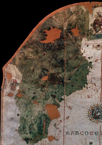 COSA JUAN DE LA 1449/1510
DET- PORTULANO- MAPA DE LA COSTA AMERICANA 1500 - Conjunto nº