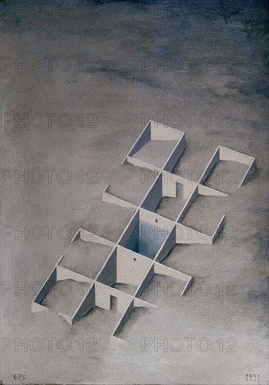 PEREZ VILLALTA GUILLERMO 1948-
LAS ESTANCIAS ENTERRADAS-1991-100X70-MIXTA/CARTON
MADRID, GALERIA