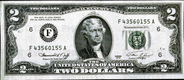 BILLETE DE DOS DOLARES-1976 - ROSTRO DE THOMAS JEFFERSON

This image is not downloadable. Contact