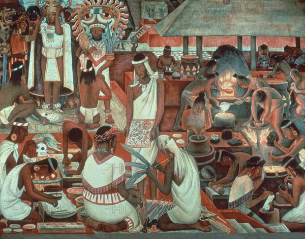 RIVERA DIEGO 1886/1957
I-FUNDICION DE ORO Y ARTESANIA DE JOYAS-PINTURA CIVILIZAC ZAPOTECA
MEXICO