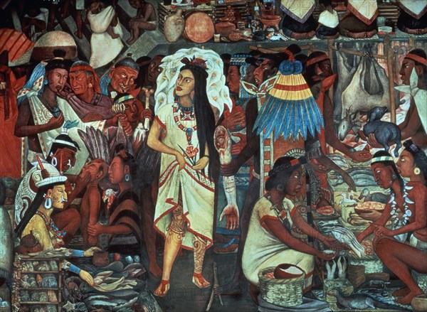 RIVERA DIEGO 1886/1957
I-EL GRAN TENOCHTITLAN"EL MERCADO DE SANTIAGO"
MEXICO DF, PALACIO