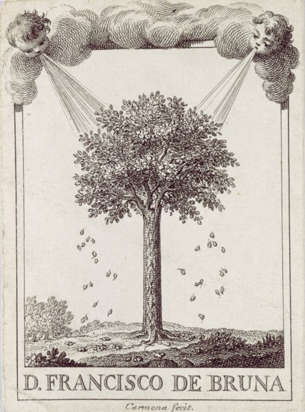Salvador Carmona, Book plate of Francisco de Bruna