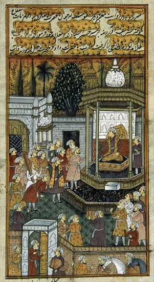 LAMINA INDIA-ADMINISTRACION DE JUSTICIA ANTE UN EMIR-S XIX
MADRID, COLECCION