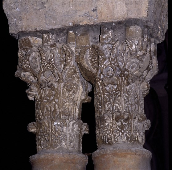 DET ELABORADOS CAPITELES CON DECORACIONES VEGETALES EN MARMOL
ZARAGOZA, ALJAFERIA-CORTES