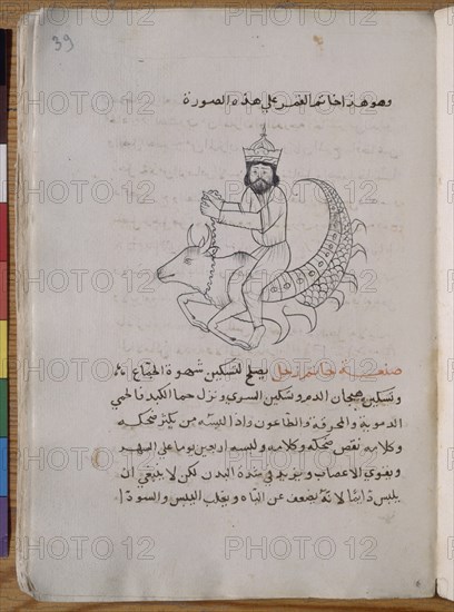PICATRIX
MANUSC.947-FOL 39R-GAYAT AL-HAKIM-HOMBRE CABALGA SOBRE ANIMAL EXTRAÑO-S XIV
SAN LORENZO