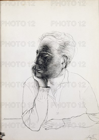 TAPIES ANTONI 1923-
AUTORRETRATO-1945-TINTA/PAPEL 43X31 CM
BARCELONA, FUNDACION ANTONI