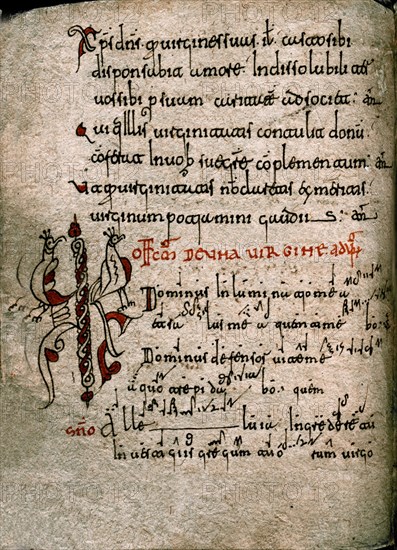 BREVIARIO GOTICO-MS 6-FOL 36V-TEXTO MAS ANTIGUO EN QUE SE USA PAPEL
SANTO DOMINGO DE SILOS,