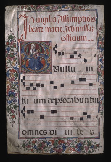 CIPRESES MAESTRO DE
LIBRO DE CORO 4-VIRGEN CON EL NIÑO F 20V-MEDIEVAL       S XV
SEVILLA,