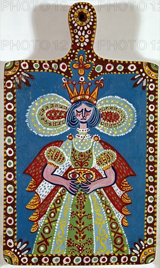 ROMANO ANGEL
STA LUCIA PINTADA EN TABLA COCINA
MADRID, COLECCION RAMIREZ DE LUCAS
MADRID

This