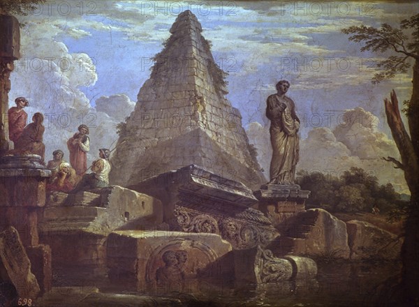 PANINI GIOVANNI PAOL 1691/1765
RUINAS - O/L - 0,48x0,64- S XVIII- NEOCLASICISMO ITALIANO
MADRID,