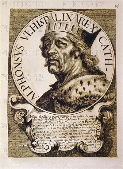 ALFONSO VI (1040-1109)-LITOGRAFIA ANTIGUA
MADRID, BIBLIOTECA NACIONAL B ARTES
MADRID

This
