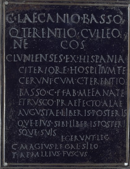 TESERA DEL HOSPITAL DE PEÑALBA DE CASTRO(BURGOS)-40 D.C.
MADRID, MUSEO ARQUEOLOGICO