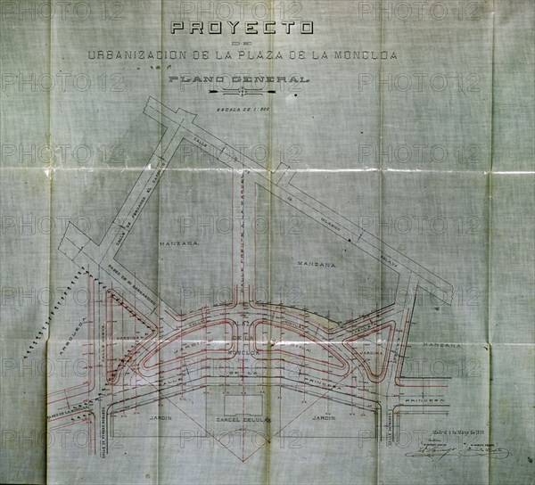 PLANO DE LA PLAZA DE MONCLOA-SIG 10-155-12
MADRID, ARCHIVO HISTORICO VILLA
MADRID